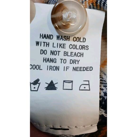 Melloday Top Womens Small Yellow Black Plaid Long Sleeve Button Down100% Rayon - Picture 8 of 8